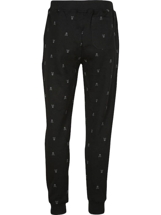 Skull Sweatpants with Elastic Black