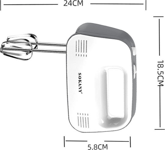 Sokany CX-6618 Hand Mixer 400W White