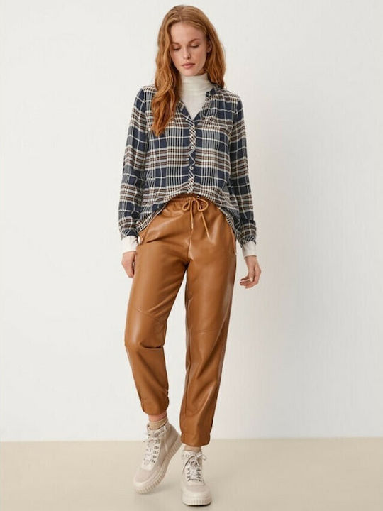 Women's Checked Long Sleeve Shirt Blue