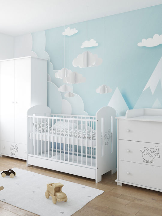 Just Baby Κούνια Lucky White για Στρώμα 60x120cm