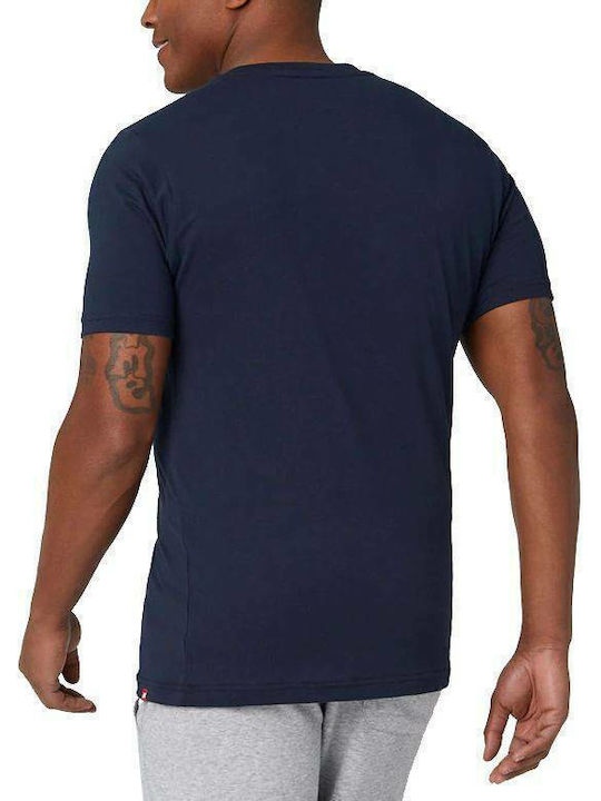 New Balance Essentials Stacked Logo Ανδρικό T-shirt Navy Μπλε με Λογότυπο