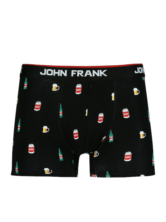 John Frank Drinks Herren Boxershorts Schwarz mit Mustern 1Packung