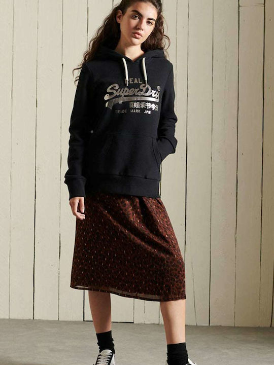 Vl Boho Sparkle Long Women's Sweatshirt Hooded Black