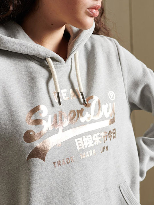 Vl Boho Sparkle Long Women's Sweatshirt Hooded Gray