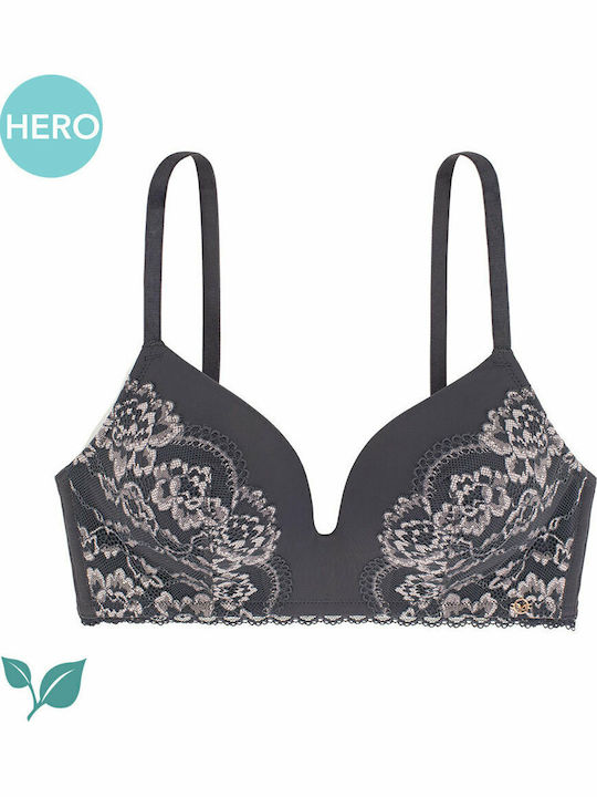 Triangle Triangle Bra with Light Padding without Underwire Gray