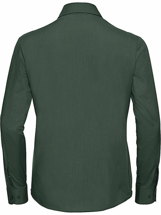 Russell Europe Women's Monochrome Long Sleeve Shirt Bottle Green