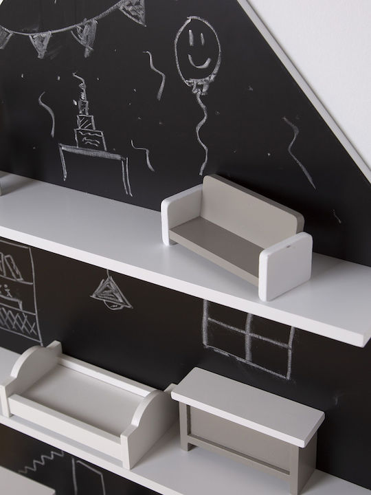 Childhome Kids Shelves Wall Mount Black Blackboard 60x11x90cm