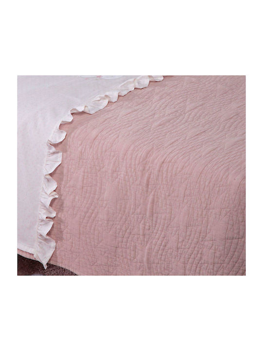 Nef-Nef Homeware Baby Stars Βρεφικό Κουβερλί Βαμβακερό Ροζ 110x150cm