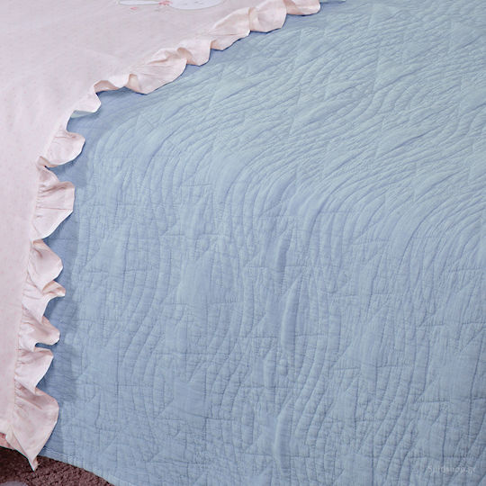 Nef-Nef Homeware Baby Stars Бебешка кувертюра Памук Син 80x110см