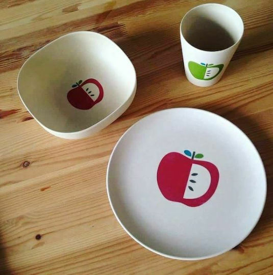 Penny Scallan Σετ Φαγητού Juice Apple από Bamboo Κόκκινο 3τμχ
