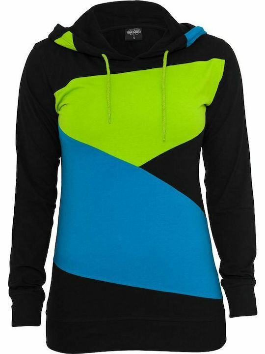 Zig Zag Women's Sweatshirt Hooded Black