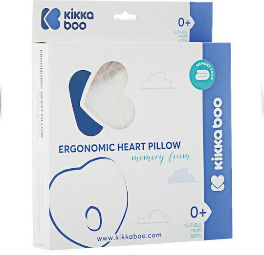 Kikka Boo Βρεφικό Μαξιλάρι Πλαγιοκεφαλίας Memory Foam Ergonomic Heart White Velvet 22x21εκ. Kikka Boo Βρεφικό Μαξιλάρι Πλαγιοκεφαλίας Memory Foam Ergonomic Heart White Velvet 22x21εκ.