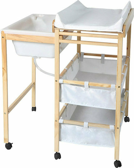 Polihome Baby Bath And Changing Table For Baby Carl White