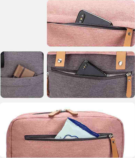 Lequeen Diaper Bag Pink - Grey 35x25x39cm.