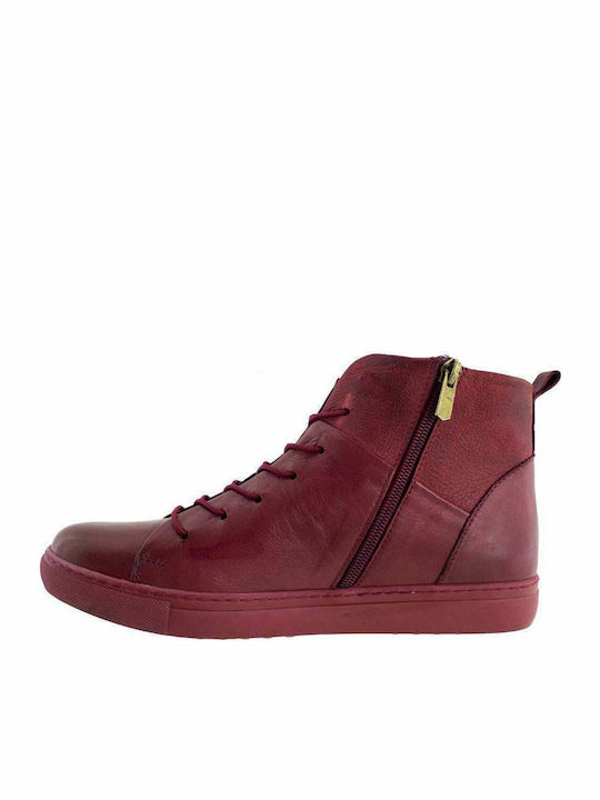 Safe Step Piele Botine pentru femei Burgundy