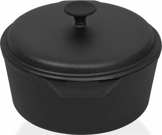 vidaXL Tiefer Topf aus Gusseisen 5Es / 26.5cm