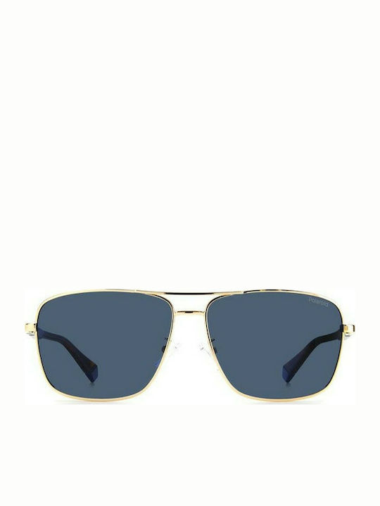 Polaroid Men's Sunglasses with Gold Metal Frame and Blue Polarized Lens PLD2119/G/S J5GC3