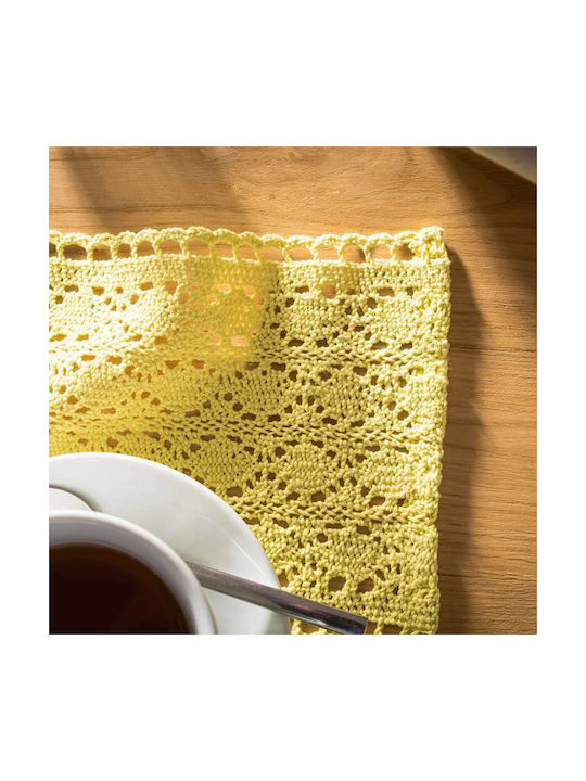 Gofis Home Chrochet Placemat Fabric Yellow 50x32cm 2pcs