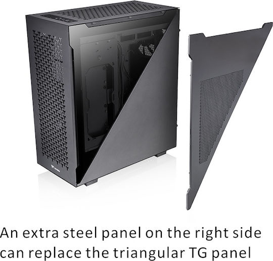Thermaltake Divider 500 TG Air Chassis Gaming Midi Tower Κουτί Υπολογιστή με Πλαϊνό Παράθυρο και RGB Φωτισμό Μαύρο