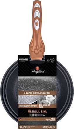 Berlinger Haus Metallic Line Σετ Τηγάνια 3 Σκευών