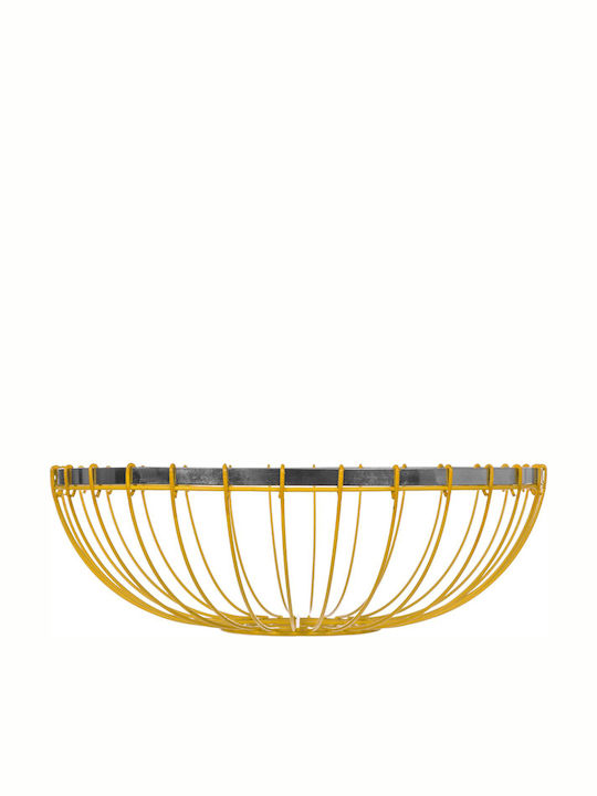 Fruit Bowl Metallic Yellow 30x30x10cm