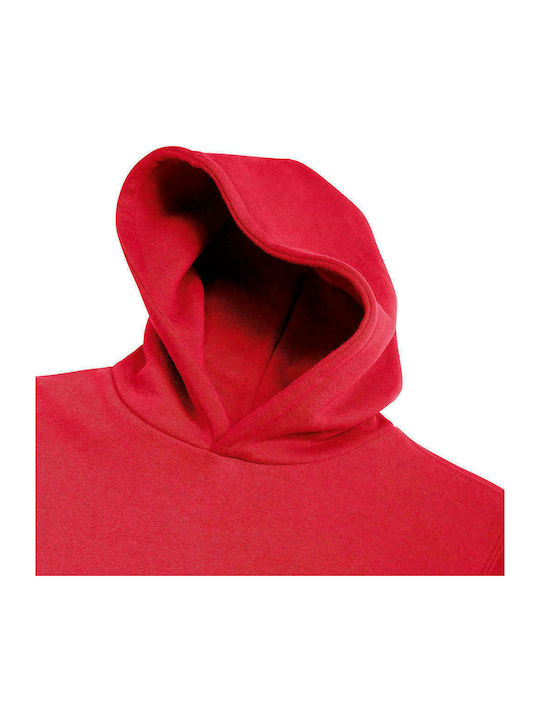 Fleece Παιδικό Φούτερ με Κουκούλα και Τσέπες Κόκκινο R-265B-0
