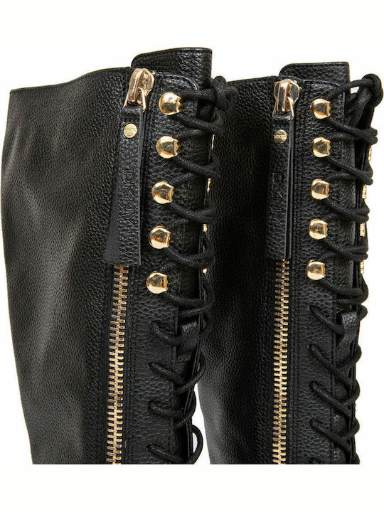 Leather Women's Boots with Laces Balie Black