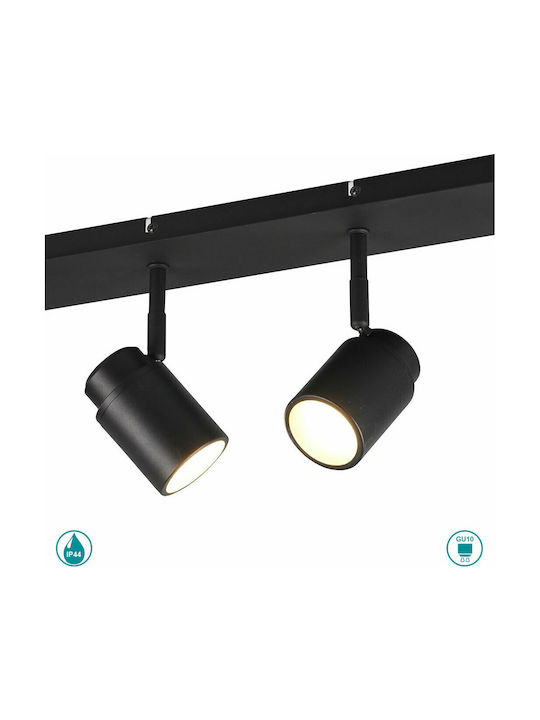 Trio Lighting Angelo Σποτ με 4 Φώτα και με Ντουί GU10 σε Μαύρο Χρώμα