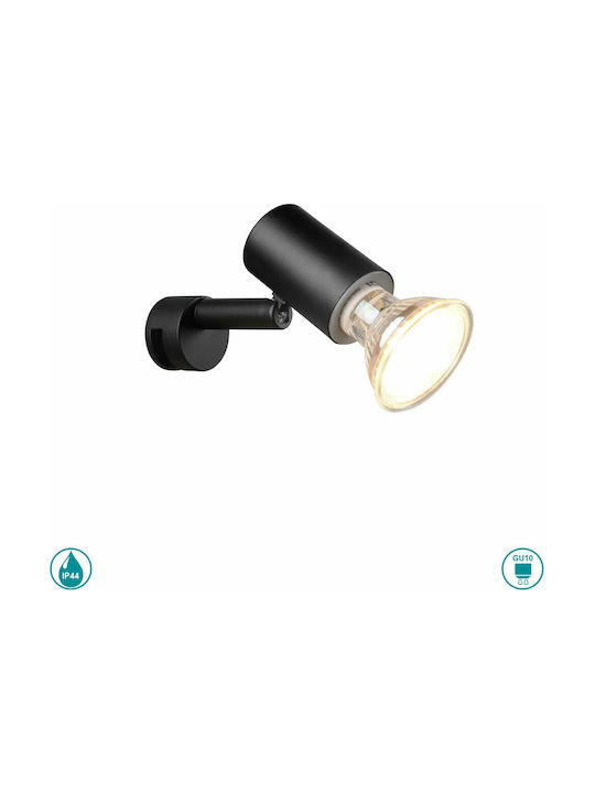 Trio Lighting Lorenzo Single Spot with Socket GU10 in Black Color