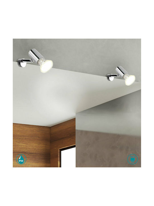 Trio Lighting Lorenzo Single Spot with Socket GU10 in Silver Color