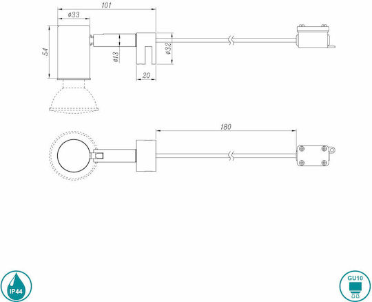 Trio Lighting Lorenzo Μονό Σποτ με Ντουί GU10 σε Ασημί Χρώμα