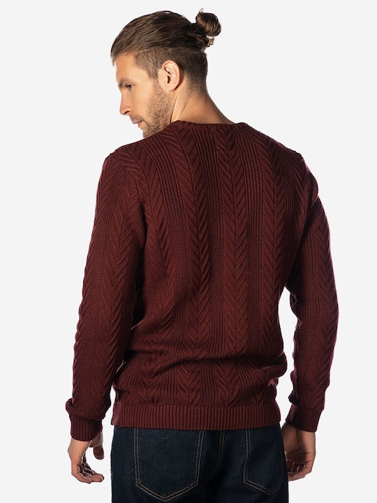 Brokers Jeans Herren Langarm-Pullover Burgundisch