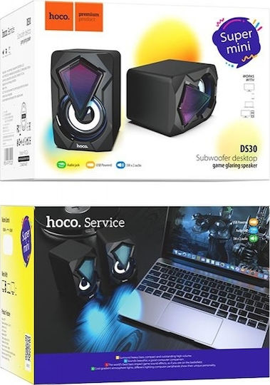 Hoco DS30 2.0 Speakers with RGB 3W Black