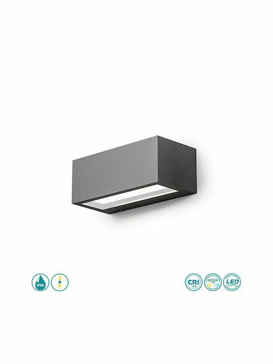 La Mia Luce Ruhm Επιτοίχια Εξωτερική Πλαφονιέρα LED IP65 με Φυσικό Λευκό Φως