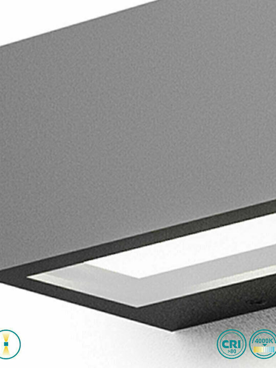 La Mia Luce Ruhm Επιτοίχια Εξωτερική Πλαφονιέρα LED IP65 με Φυσικό Λευκό Φως