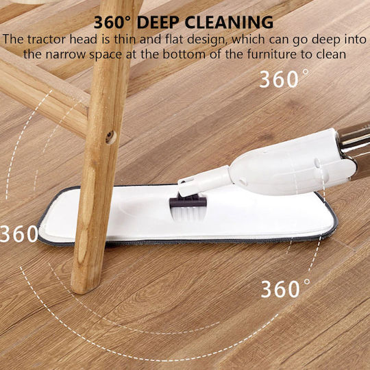 Andowl Spin Mop with Spray and Microfibers Q-TB31