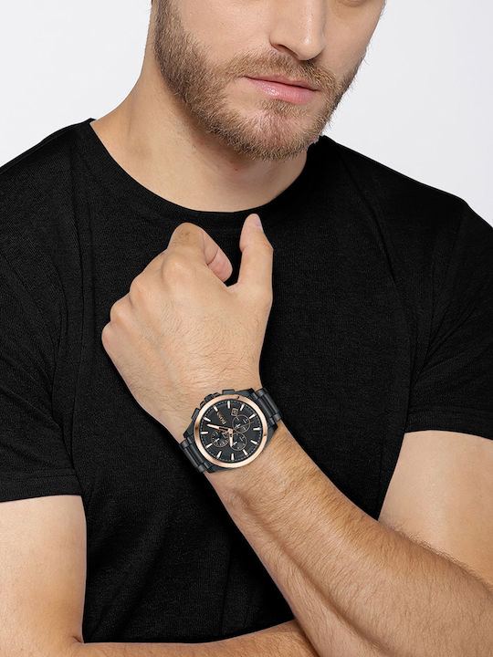 Boss Grandmaster Men's Watch 46mm Chronograph Battery with Black Metal Bracelet