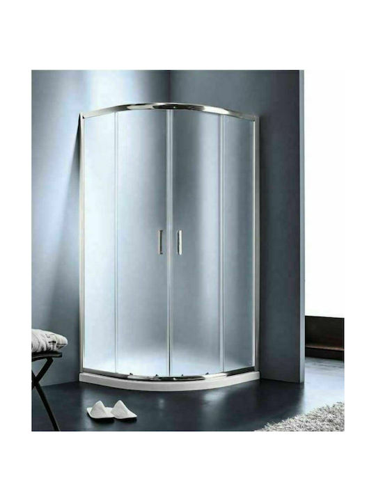 Starlet Quadrant QS80F-100 Cabin for Shower Semi-circular with Sliding Door 80x80x180cm Fabric