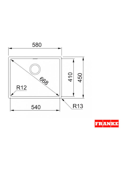 Franke Box Bbx 210-54/110-54 3270430201 Drop-In Мивка Inox Сатен Ш58xД45см сребърен