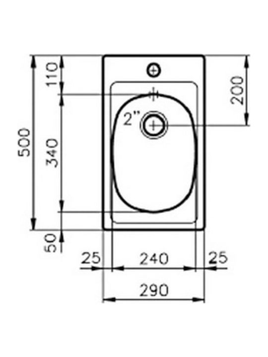 Foster 1000 Ένθετος Νεροχύτης Inox Σατινέ Μ29xΠ50cm Ασημί