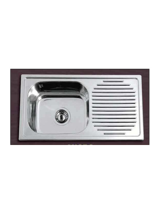 Gloria Micro-Uno Ένθετος Νεροχύτης Inox Σατινέ Μ78xΠ43cm Ασημί