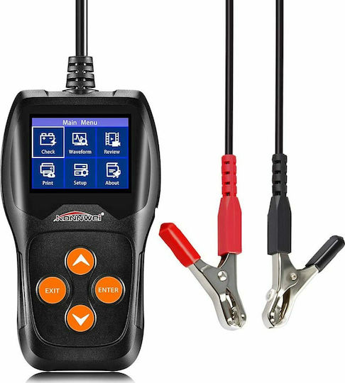 Konnwei KW600 Ψηφιακό Battery Tester με Κροκοδειλάκια