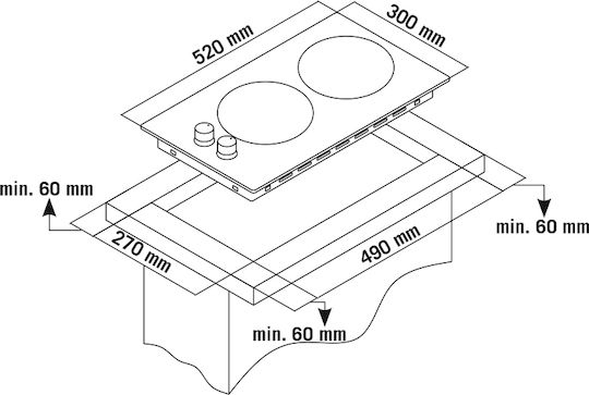 Thermogatz TGS 9311 IX Domino Εστία Υγραερίου Αυτόνομη Inox 30x52εκ. Ασημί
