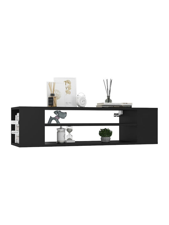 Shelf Wall Black Velvet-Black Metal 100x30x26.5cm