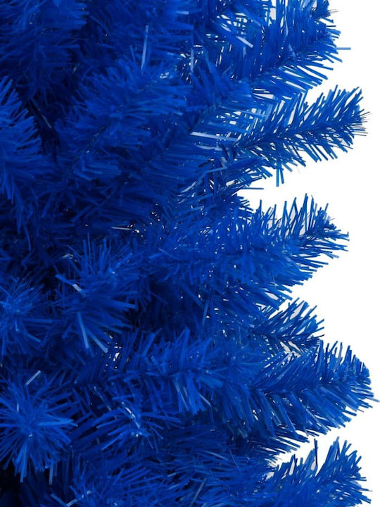 Decorated Christmas Blue Tree with Metallic Base and LED Lighting H210cm