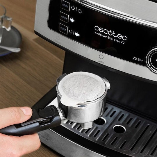 Cecotec Power Espresso 20 Espressomaschine 850W Druck 20bar Silber