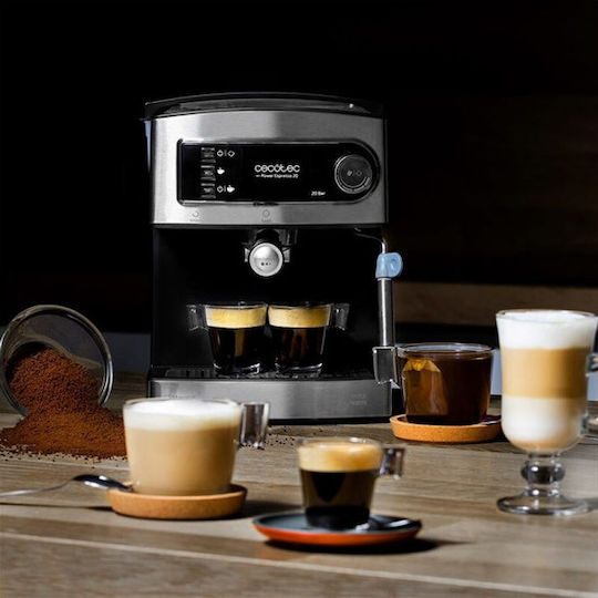 Cecotec Power Espresso 20 Espressomaschine 850W Druck 20bar Silber