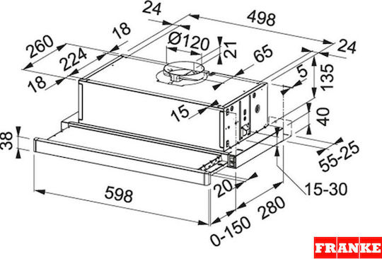 Franke Smart Glass FSM 601/GL Συρόμενος Απορροφητήρας 60cm Μαύρος με Wi-Fi