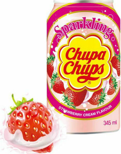 Chupa Chups Erfrischungsgetränk Erdbeere/Sahne mit Kohlensäure in Kiste 345ml