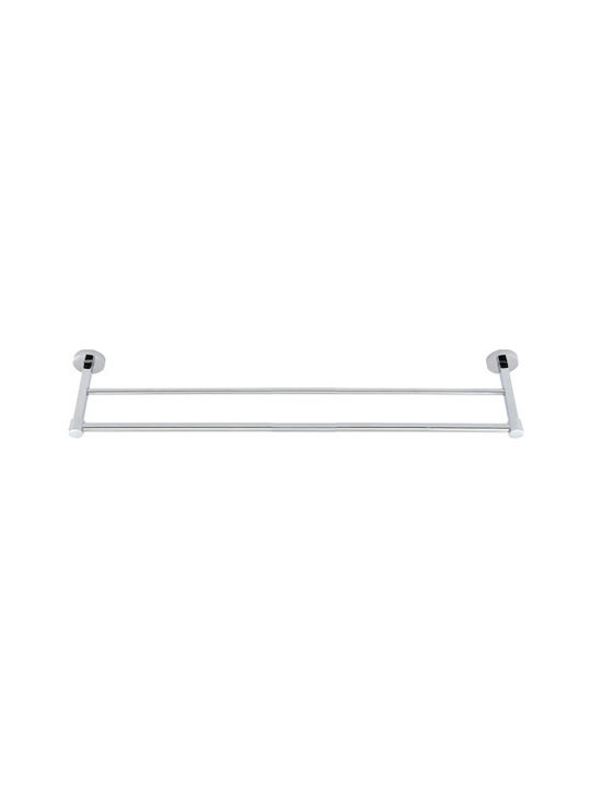 Import Hellas Double Wall-Mounted Bathroom Rail Inox Silver